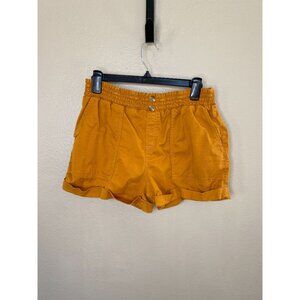 SO Womens High Rise Utility Shorts Small Yellow Elastic Waistband cotton
